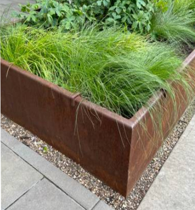 Corten Steel Large Low Cube Planter (80 x 80 x 40cm)